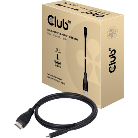 Club micrea HDMI 3D > Cábla HDMI 2.0 (dubh, 1 mhéadar, 4K 60Hz)