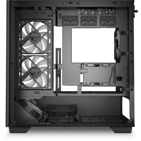 Sharkoon elite shark cm100 midi tower housing (black | 2x USB-A | 1x USB-C | RGB | tempered glass)