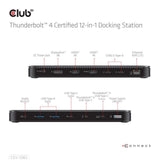 Club 3D Thunderbolt 4 12-in-1 Dock Docking Station (Schwaarz)