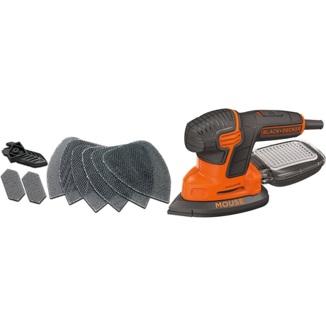 Black+Decker 120 Watt Maus Detail Sander ka2500k-qs Delta Sander (orange schwaarz, Accessoiren a Fall abegraff)