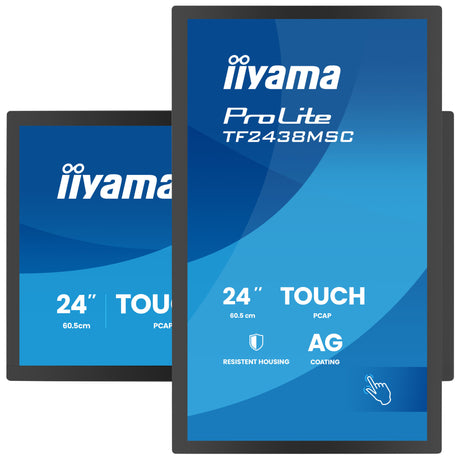 Iiyama ProLite TF2438MSC-B2 23.8 Monitor (Black, 120 Hz, HDMI, DisplayPort, Audio, USB, Touch)