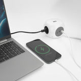 Act connectivity power strip cube with 3 sockets, 30w power delivery usb-c a ports, cable length 1.5m power strip (white, type e)