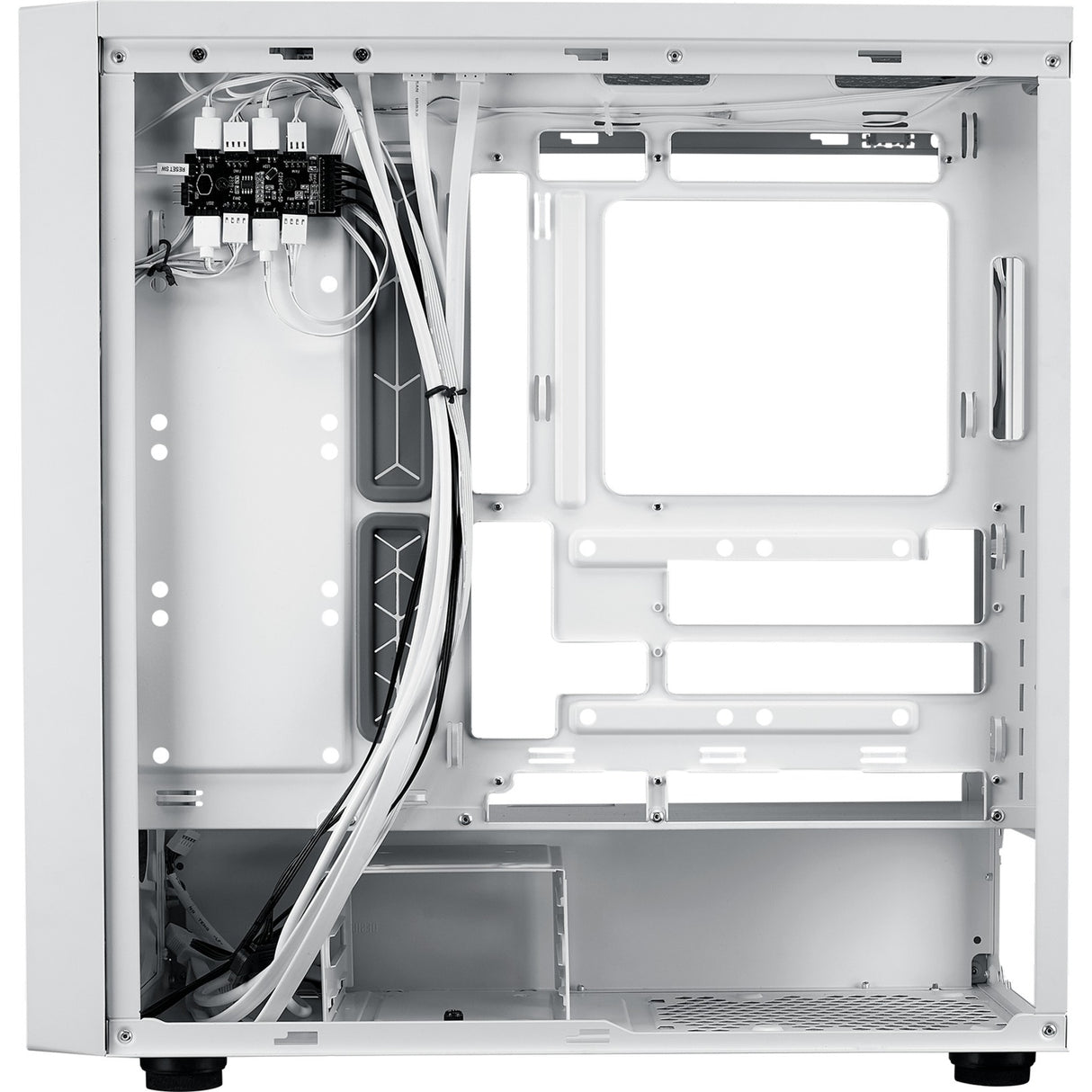Cooler Master MasterBox 600 Midi Tower Case (White | 2x USB-A | 1x USB-C | RGB | Tempered Glass)
