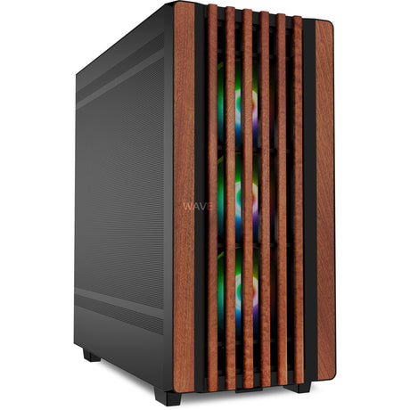Sharkoon rebel c70m rgb midi tower pouzdro (černá barva dřeva | 2x usb-a | 1x usb-c | rgb)