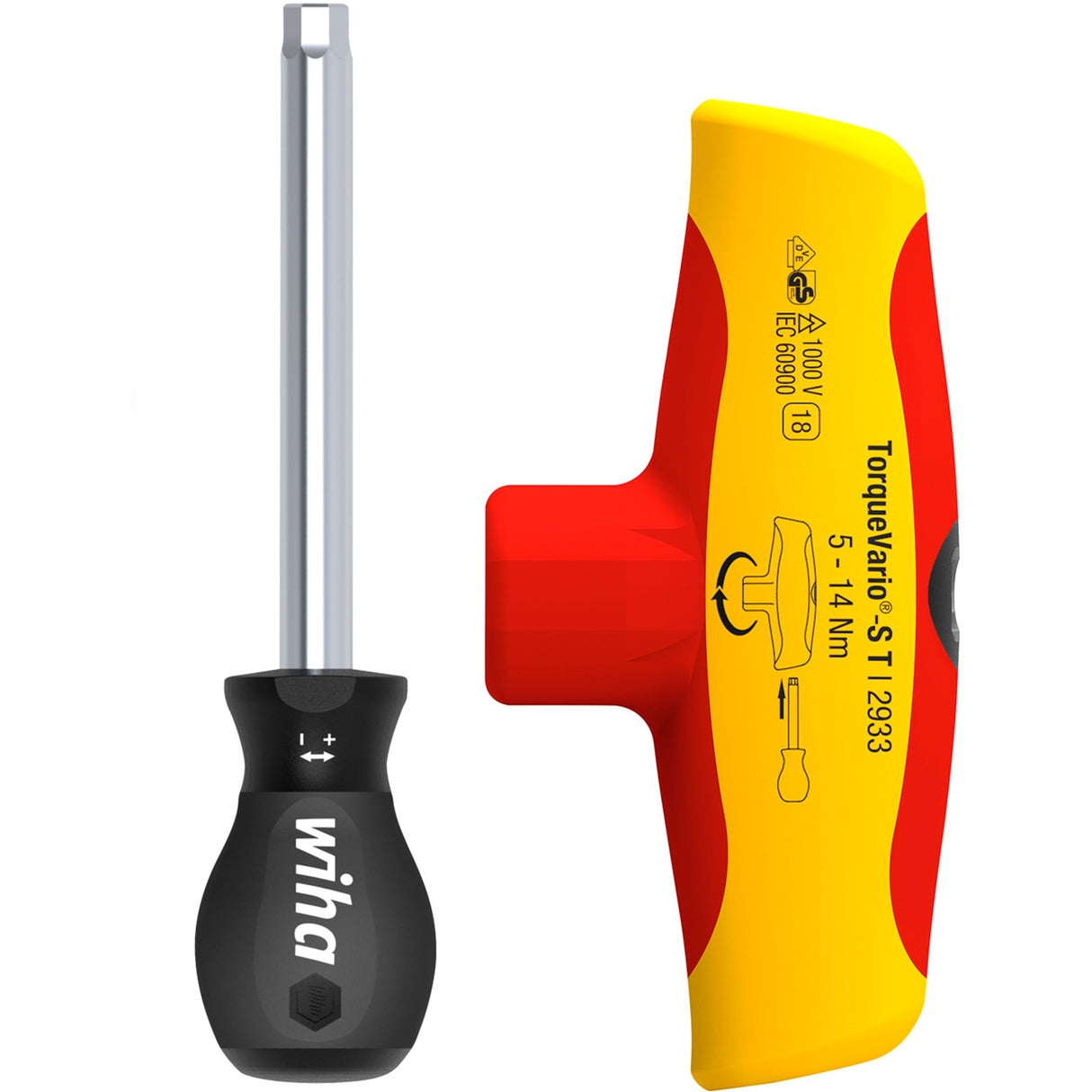 Wiha T-handle torque screwdriver | torquevario®-s t electric | 5-14 Nm | variably adjustable torque limit - 43177 - 43177