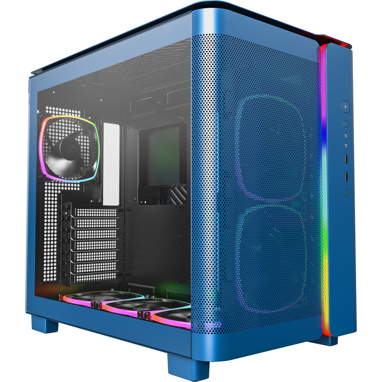 Montech King 95 Pro Midi Tower Case (Blue | 2x USB-A | 1x USB-C | RGB | Tempered Glass)