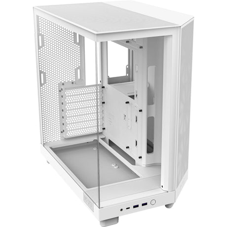 Nzxt h6 flow rgb midi-tuermgehäuse (wäiss | 2x usb-a | 1x usb-c | rgb | temperéiert Glas)