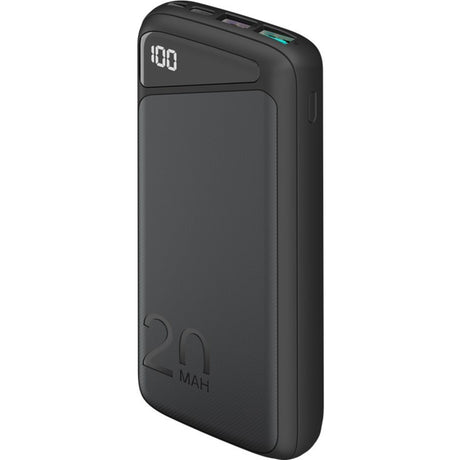 Goobay Schnelllade-Powerbank 20.000 mAh – 74 Wh (schwarz, USB-C PD, QC 3.0)