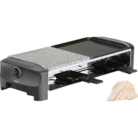 Princess raclette 8 stone grill party gurmanski set (sivo črn)