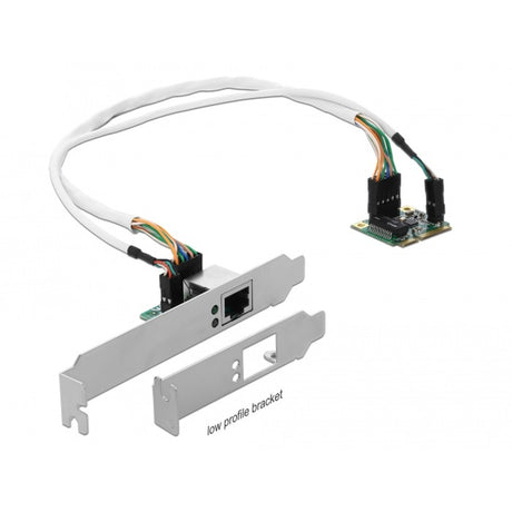 Delock mini pcle i o pcle половин размер 1x гигабитов lan мрежов адаптер (нисък профил)