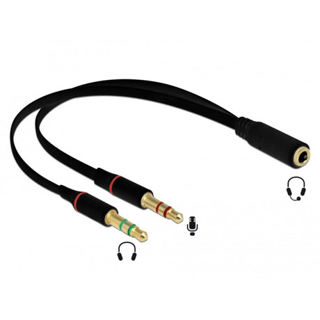 Adapter zestawu słuchawkowego Delock (czarny, 0,2 metra)