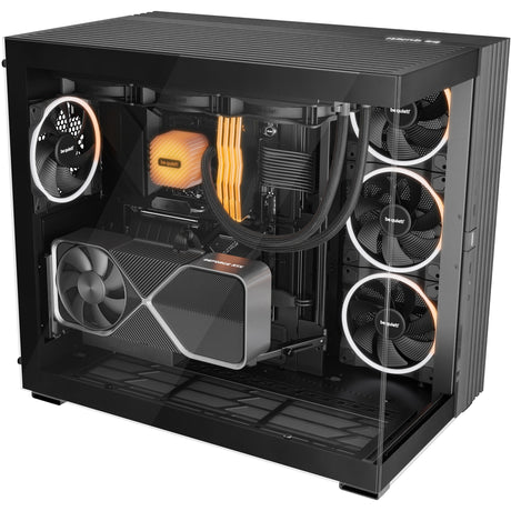 var tyst! ljusbas 900 dx stort tornhus (svart | 2x USB-A | 1x USB-C | RGB | fönster)