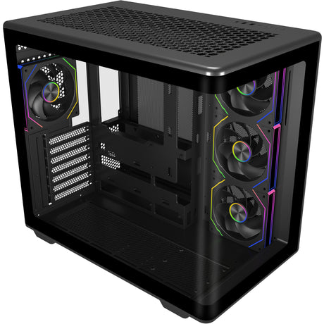 Cooler Master Elite 600 ARGB Midi Tower Case (Black | 2x USB-A | 1x USB-C | RGB | Tempered Glass)