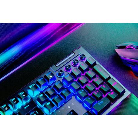 Teclado mecânico para jogos Razer blackwidow v4 pro rgb (preto, layout americano (qwerty), amarelo, 100%)