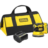 Stanley Fatmax V20 18V Orbital Sander (Yellow and Black, Soft Bag, 2.0Ah Battery and 2A Charger Included)