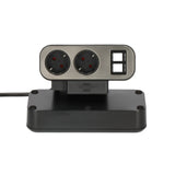 Brennerstuhl estilo duplex socket with switch socket (black silver, 2x slot for keystone modules)