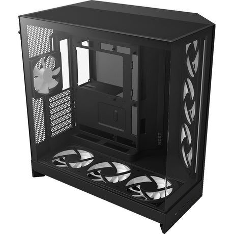Nzxt h9 flow rgb+ midi tower skriňa (čierna (matná) | 2x usb-a | 1x usb-c | rgb | tvrdené sklo)