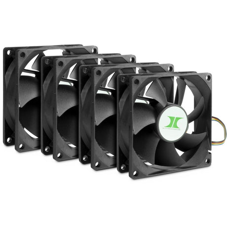 Inter-tech ipc fläktset 80 mm fallfläktar (svarta, 4 delar, 80 x 80 x 25 mm, pwm)