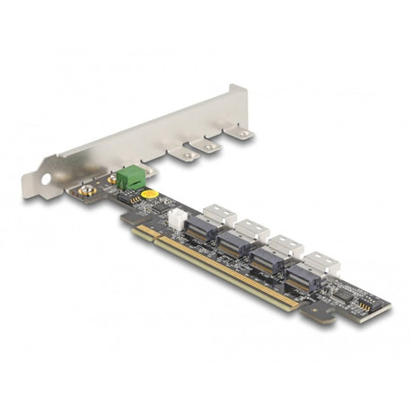 Delock pci express x16 kártya 4 x belső sff-8654 4i nvme hálózati adapterhez