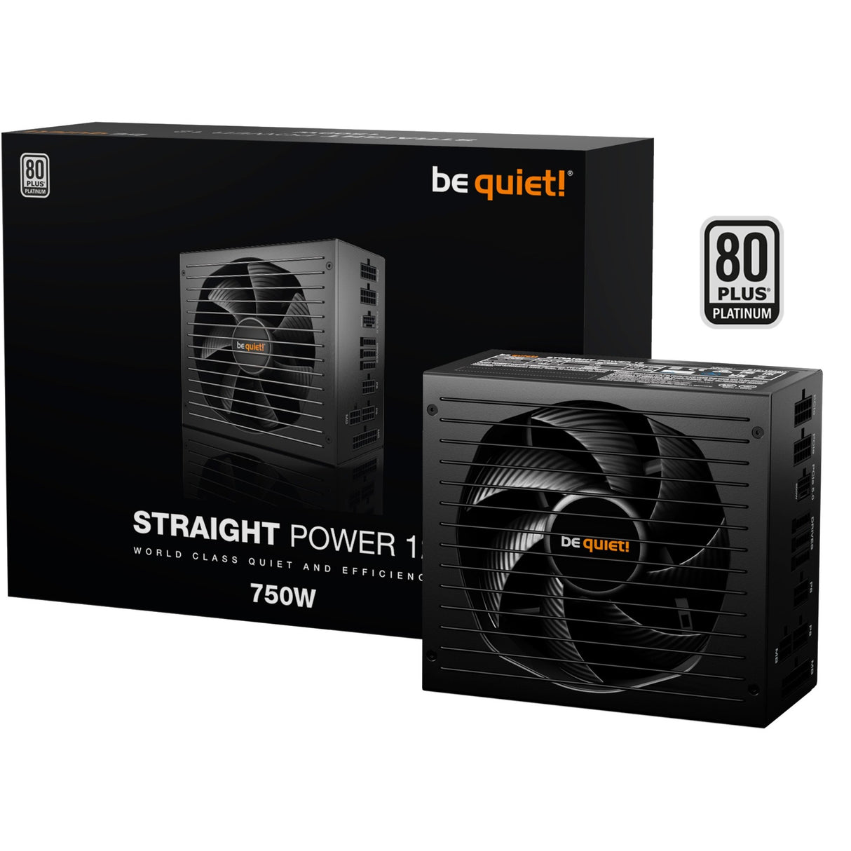Be quiet! straight power 12 platinum modular 750 watt power supply (black, 1x 12v-2x6, 4x pcie)