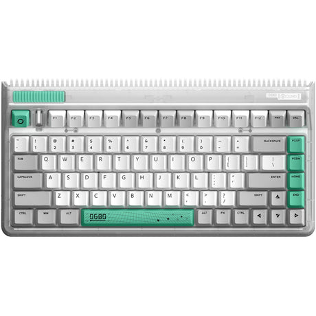 Iqunix OG80 Wormhole Wireless Mechanical Keyboard, Gaming Keyboard (Gray Green, US Layout, Cherry MX Red, RGB LEDs, 80% (TKL), Hot-Swappable, PBT, 2.4GHz | Bluetooth 5.1 | USB-C)