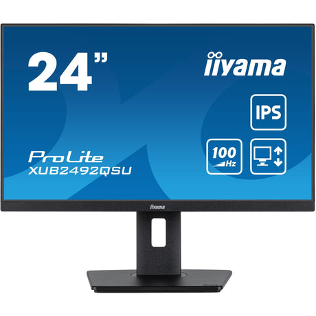 Монитор Iiyama prolite xub2492qsu-b1 23.8 (черен (мат), HDMI, порт за дисплей, 3x USB-A, USB-C)