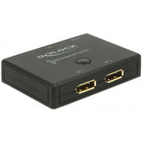 Delock displayport 2 - 1 commutateur bidirectionnel 4k 60 hz commutateur displayport (noir)