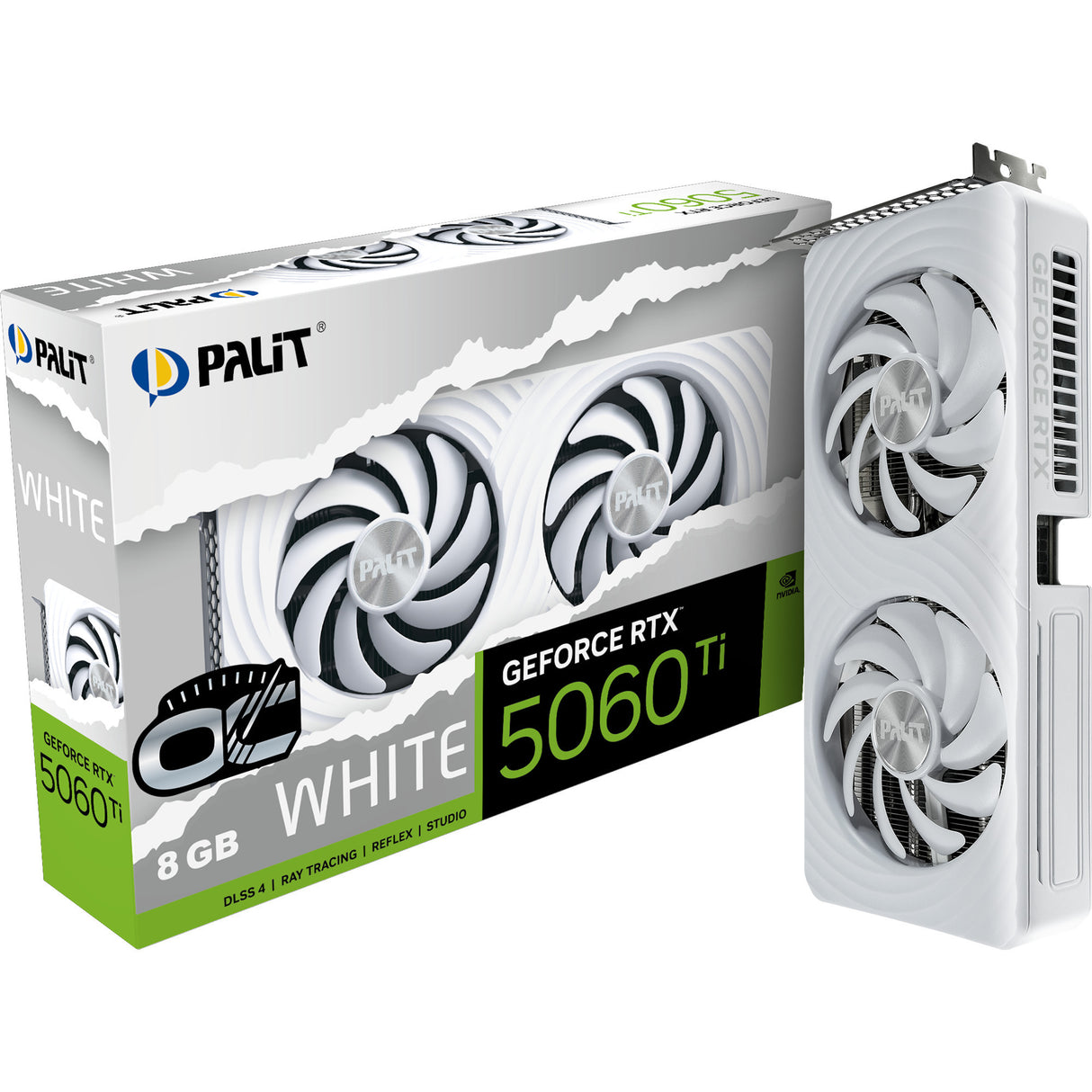 Palit geforce rtx 5060 ti oc white 8gb graphics card (white, dlss 4, 3x display port, 1x hdmi 2.1)