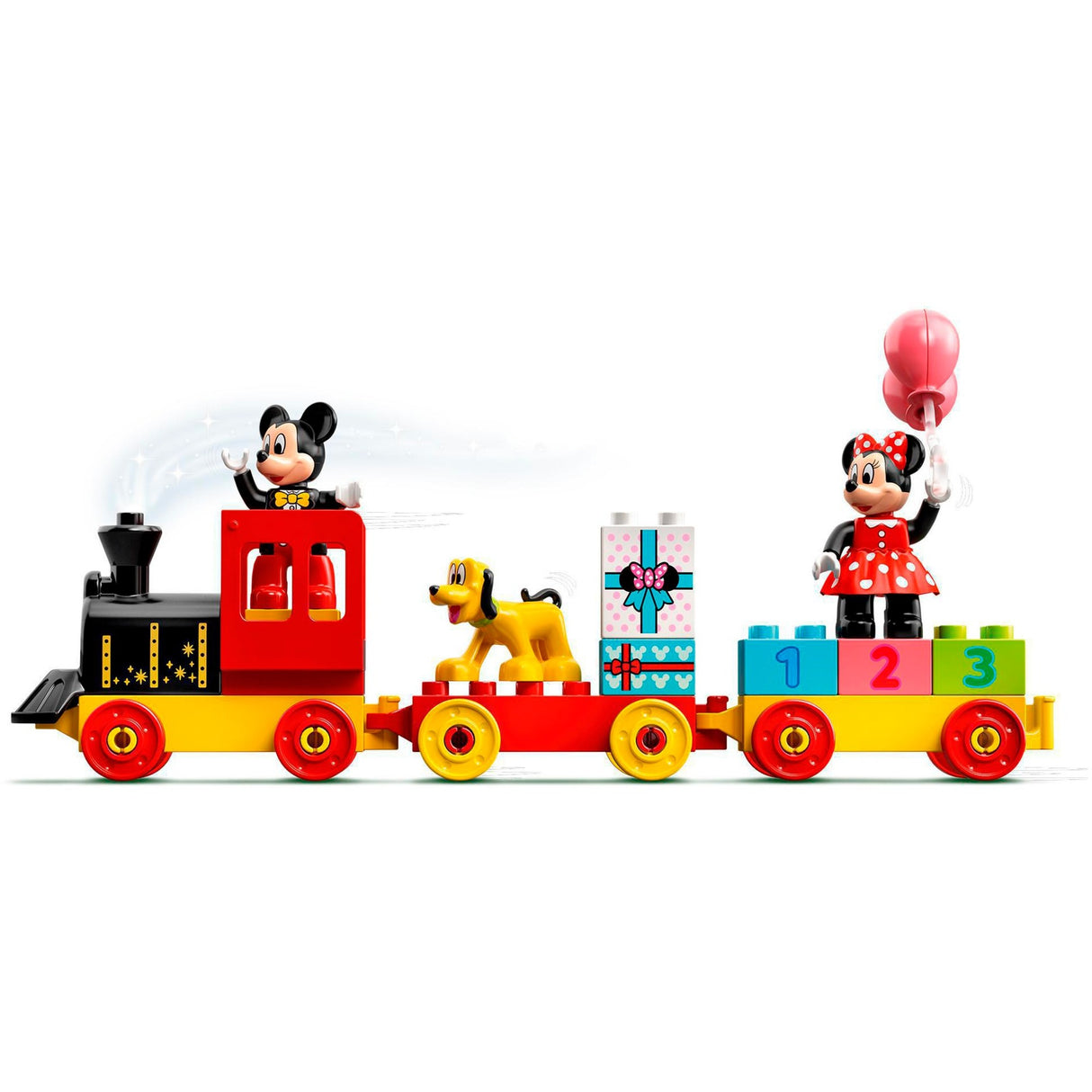 Traein lá breithe Lego duplo disney mickey minnie, bréagán in-thógála do leanaí beaga 10941