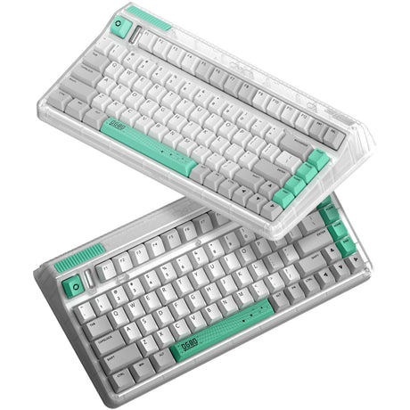 Iqunix OG80 Wormhole Wireless Mechanical Keyboard, Gaming Keyboard (Gray Green, US Layout, Cherry MX Red, RGB LEDs, 80% (TKL), Hot-Swappable, PBT, 2.4GHz | Bluetooth 5.1 | USB-C)