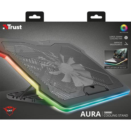 Trust GXT 1126 Aura laptopkylare (svart, RGB)