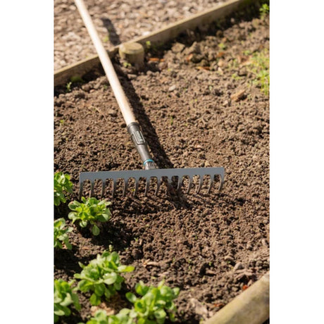 Gardena pureline rake 36 cm FSC 100% (dark grey wood colour, 17306-20)