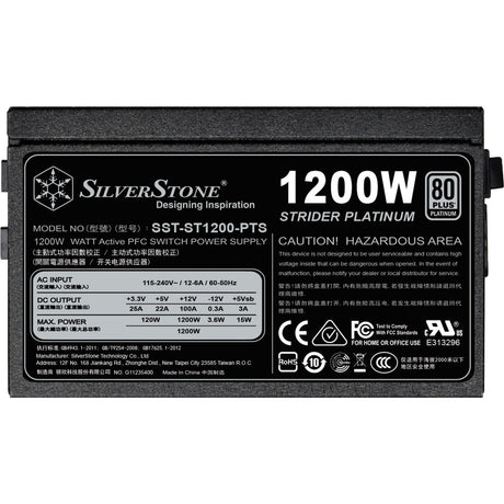 Silverstone sst-st1200-pts moduláris 1200 wattos tápegység (fekete, 8x db)