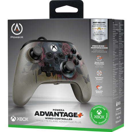 Powera Advantage plus przewodowy kontroler dla Xbox Series x|s - Bloom Gloom (srebrny, Xbox Series x|s, Xbox One, PC)