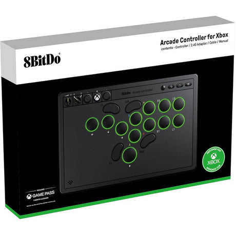 8bitdo arcade controller for xbox (black, 2.4 ghz usb, xbox series x|s, xbox one, pc)