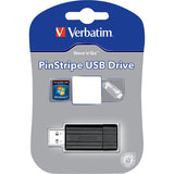 Verbatim Pinstripe USB drive 16 GB USB stick (black, USB 2.0)