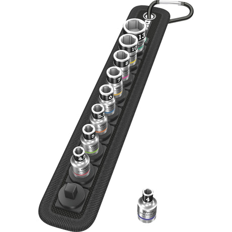 Wera Belt A 1 Zyklop Socket Set (Black, 10-piece, with holding function, with 1/4 inch drive)