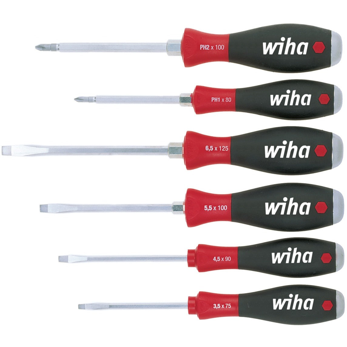 Wiha Screwdriver Set 530hk6 | 6-piece Slotted Phillips | Multi-component Handles | Hex Blade | 1 piece - 21250