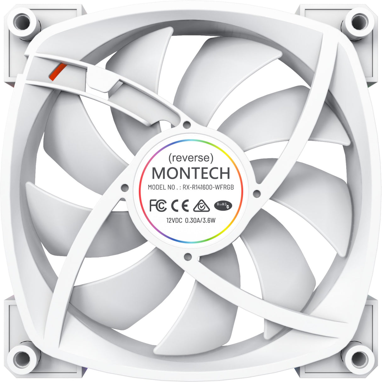 Montech RX140 PWM RGB case fan (white, 140 x 25 x 140 mm, 3-pin ARGB)