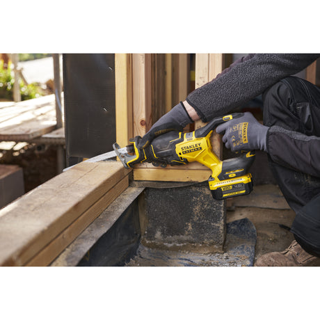 Stanley Fatmax V20 18V Brushless Reciprocating Saw (Black Yellow, Battery and Charger Not Included)