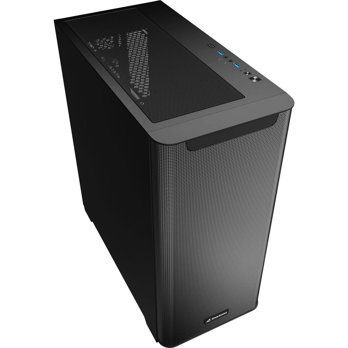 Sharkoon m30 black midi tower case (black | 2x usb-a | 1x usb-c)