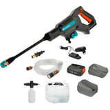 Gardena aquaclean 24 18v p4a premium set pressure washer (grey turquoise, 14800-31, battery included)