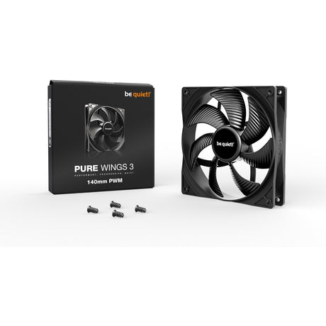 var tyst! pure wings 3 pwm husfläkt (svart, 140 x 140 x 25 mm)
