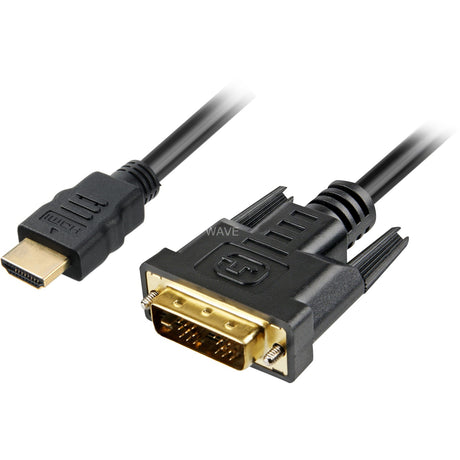 Adapter Sharkoon HDMI > DVI-D (18+1) (czarny, 1 metr)
