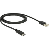 Delock USB-C 2.0 > USB-A cable (black, 1 meter)