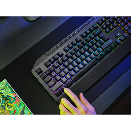Trust GXT 836 EVOCX RGB žaidimų klaviatūra (juoda, JAV išdėstymas (QWERTY), membrana, 100%, RGB)