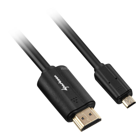 Kabel Sharkoon HDMI > micro HDMI 2.0 (czarny, 1 metr, 4k)