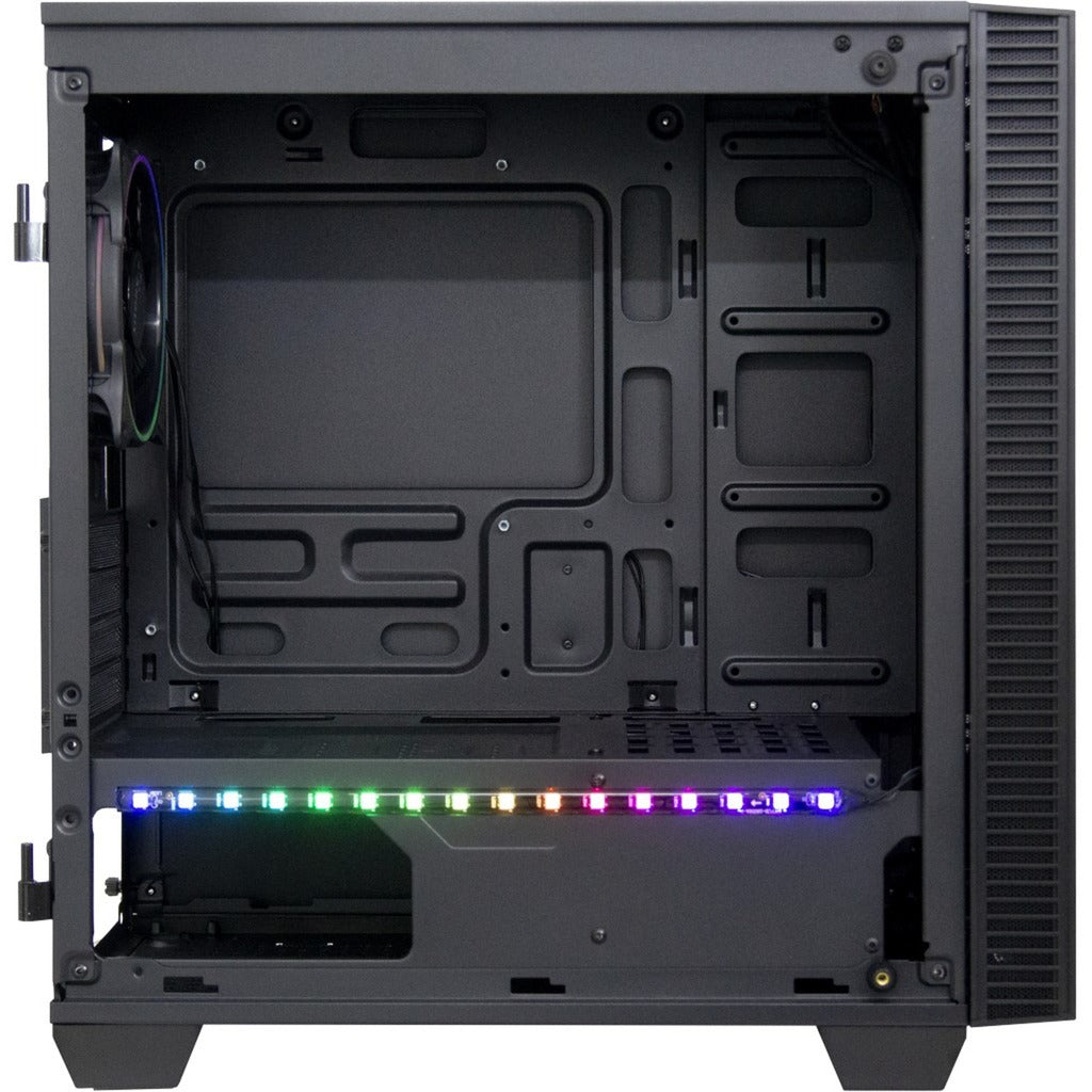 Inter-tech x-608 infinity micro midi tower case (black | 1x usb-a | 1x usb-c | rgb | window)