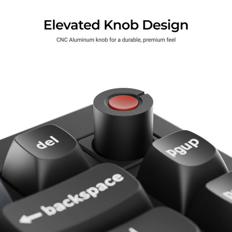 Keychron v1w-d4 8k qmk wired custom mechanical keyboard (black, US layout (qwerty), super banana, 75%, RGB LEDs, double-shot PBT, hot swap, 8k, knob)