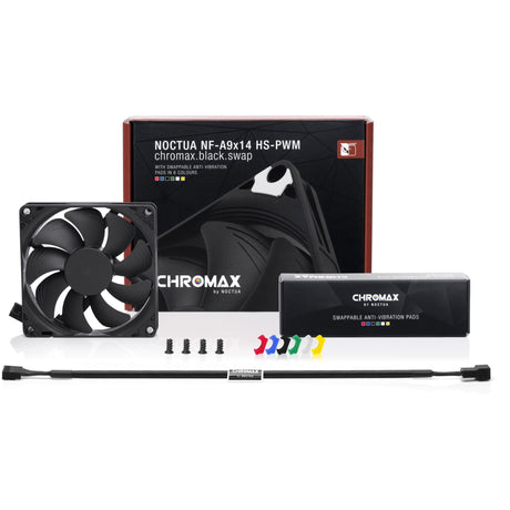 Ventilátor Noctua nf-a9x14 hs-pwm chromax.černá skříň (černá, 92 x 92 x 14 mm)